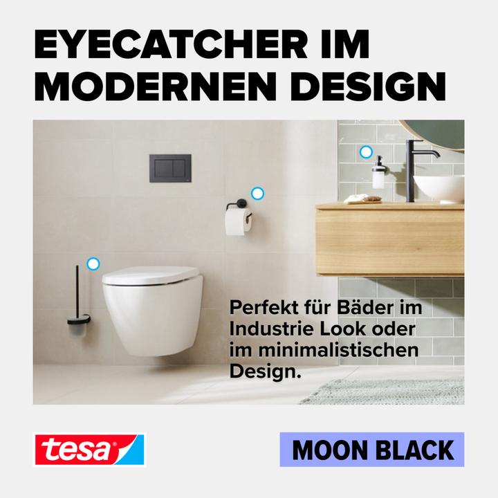 Immagine prodotto tesa MOON BLACK Gancio per asciugamani con soluzione adesiva senza forare