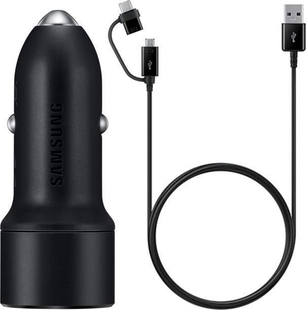 Image du produit Samsung Chargeur rapide pour deux voitures 2x 15W avec câble de données 2 en 1