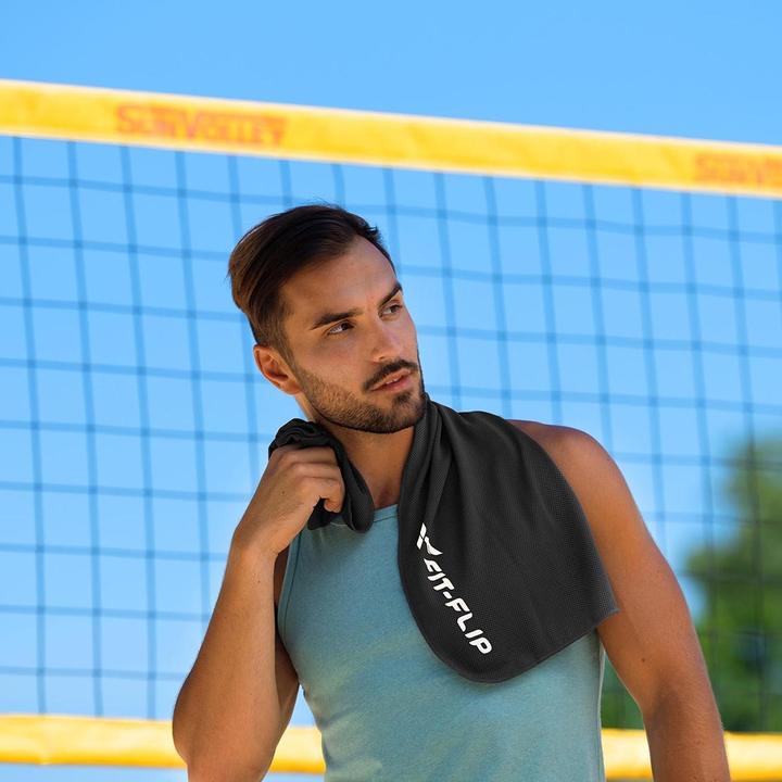Actual product image Fit-Flip Airflip Towel Kühlhandtuch Mikrofaser mit Tasche 100x30cm (100 x 30 cm)