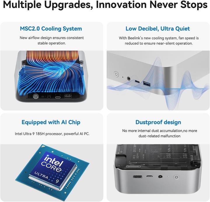 Actual product image Beelink Mini-PC SEi14 mit Intel Core Ultra 9 185H (Intel Core Ultra 9 185H)