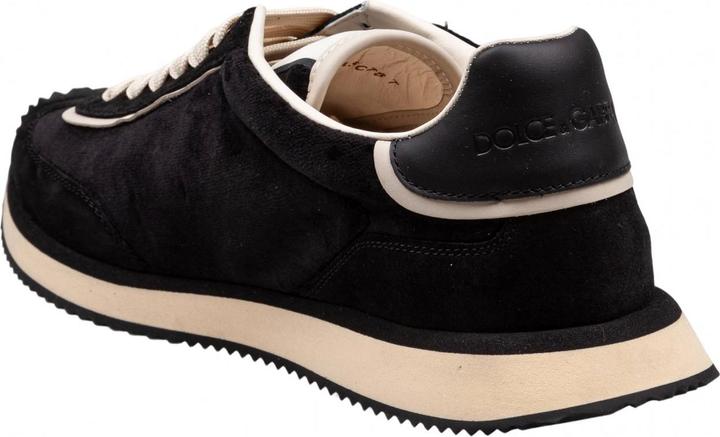Immagine prodotto Dolce & Gabbana velvet and suede cushion sneakers color black and ivory (42)