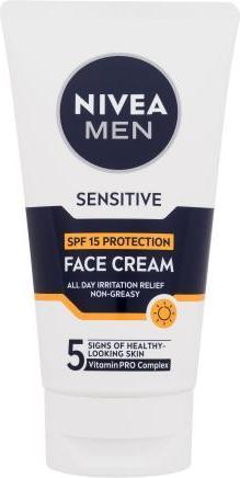 Produktbild NIVEA Protective skin cream SPF 15 Men Sensitive (Face Cream) 75 ml (Sonnencreme Gesicht, SPF 15, 75 ml)