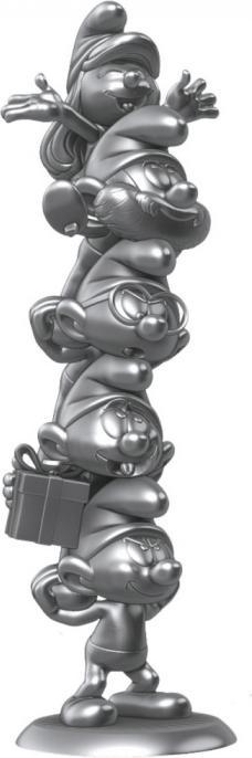 Actual product image Plastoy The Smurfs resin statue Smurf Column Silver Limited Edition 50 cm