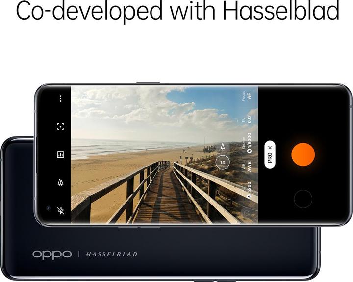 Actual product image OPPO Find X5 Pro (256 GB, Glaze Black, 6.70", Hybrid Dual SIM + eSIM, 50 Mpx, 5G)