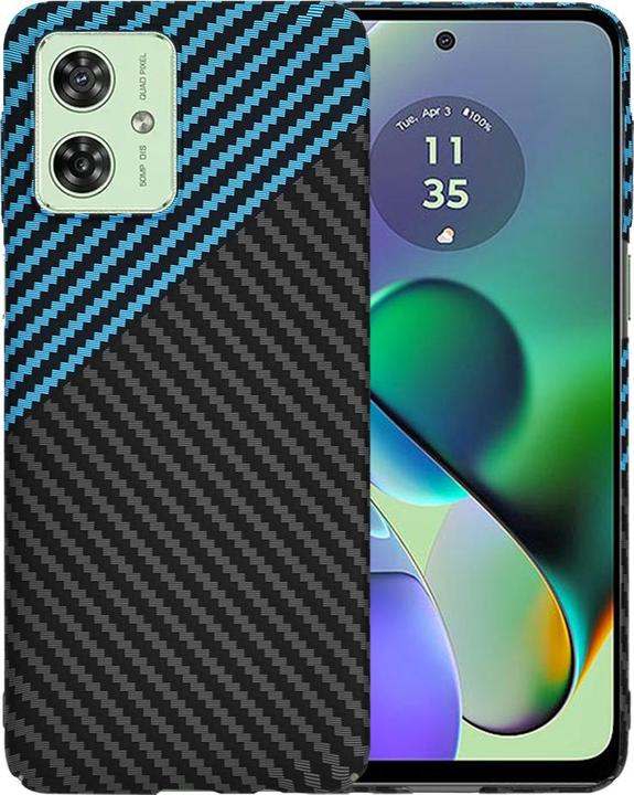 Immagine prodotto Techsuit - Carbonite FiberShell - Motorola Moto G54 / Moto G54 Power Edition / Moto G64 - Blue Pulse (Motorola Moto C, Motorola Moto G54)