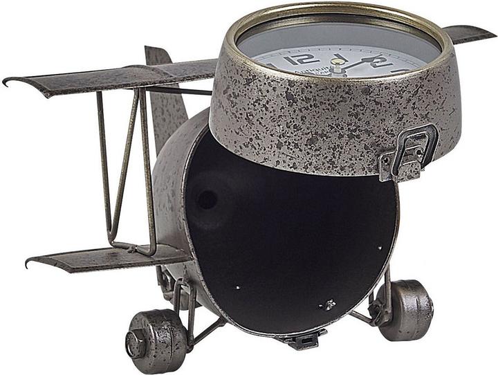 Produktbild Beliani Tischuhr silber Flugzeugsform 15 cm STANS
