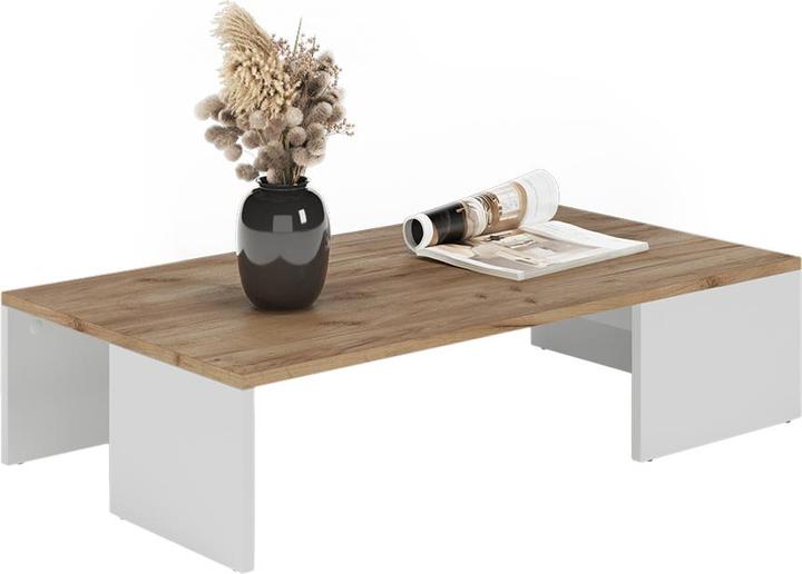 Image du produit Vichy Couchtisch Hardi, Weiss/Goldkraft Eiche, 90 x 21.4 cm