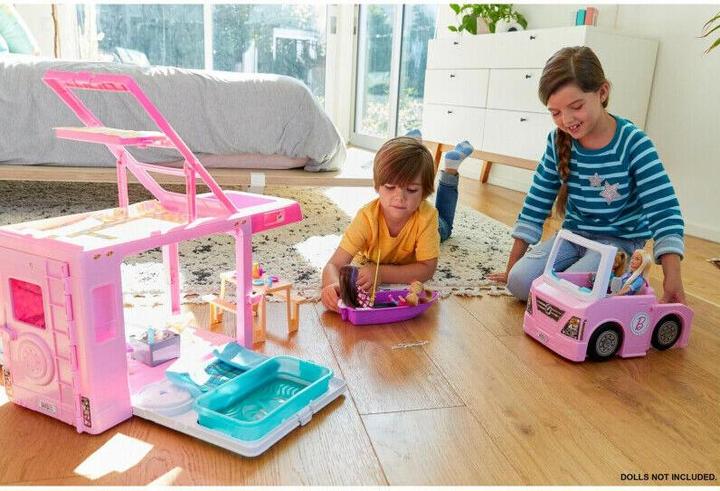 Image du produit Barbie Camping-Car de Rêve 3-en-1 - Véhicule pour Poupée Mannequin - 3 ans et +