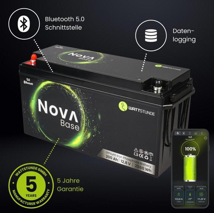 Actual product image Wattstunde Batterie NOVA Base 200 Ah LiFePO4 (12.80 V, 200 Ah)