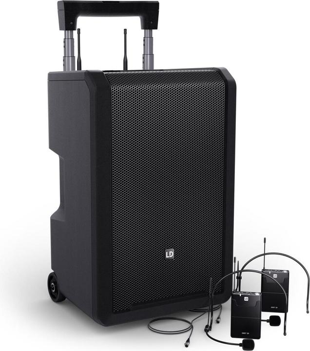 Produktbild LD Systems ANNY® 10 BPH 2 B6 - 10" Mobiler Bluetooth® PA-Lautsprecher mit Akku, Mixer und 2x Headset-Mikrofon ( (1x 80 W)