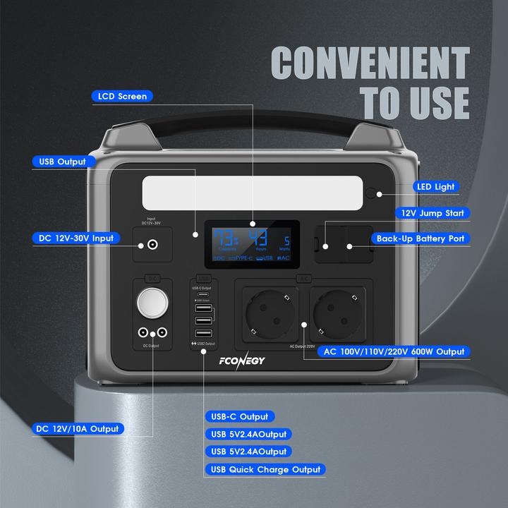 Image du produit Fconegy PC600W (640 Wh, 9 kg)