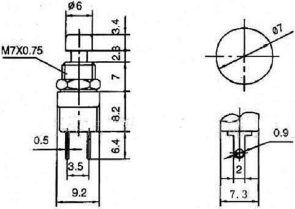 Actual product image OEM Push button red for mounting with solder lugs