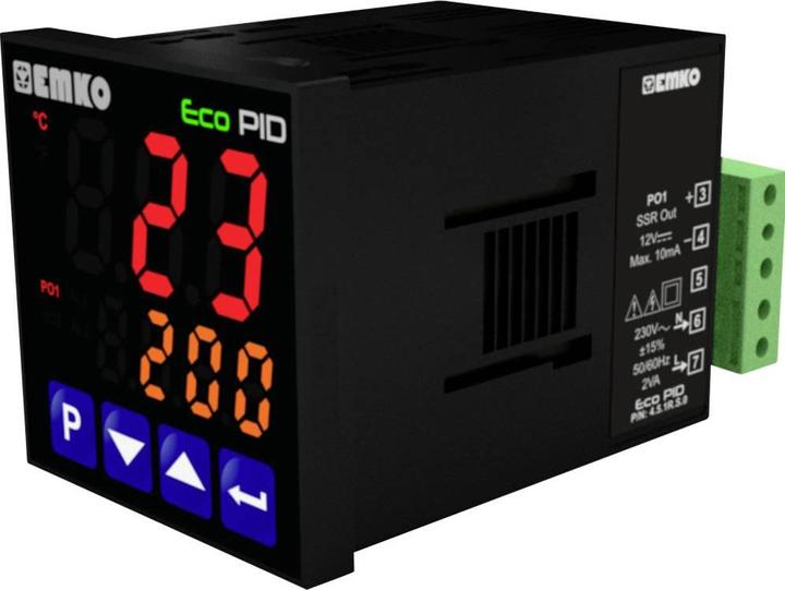 Produktbild Emko ecoPID.4.5.1R.S.0 Temperaturregler Pt100, J, K, R, S, T, L -199 bis +999°C Relais 5 A, SSR (L