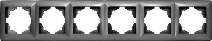 Actual product image Gunsan Visage 6-socket frame for 6 sockets Switch Dimmer Dark silver