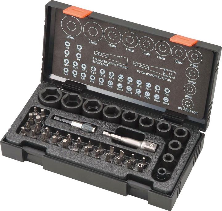 Immagine prodotto Hikoki Set di 45 pezzi per avvitatori e teste a percussione HITACHI (PH-, Punte piatte ed esagonali, PZ-, Bit Torx)