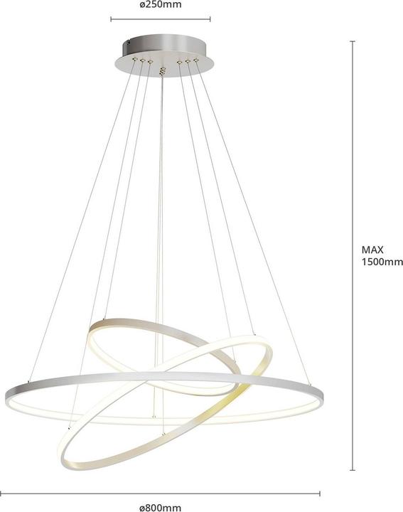Image du produit Lucande Ezana Lampe à suspendre Nickel (2300 lm)