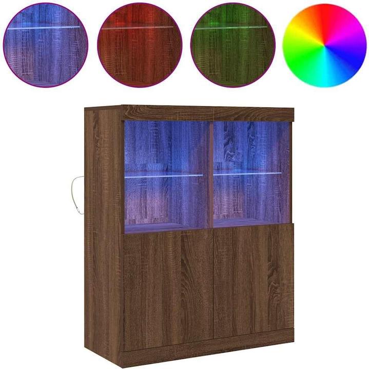 Actual product image VidaXL Brown oak-look sideboard 81x37x100 cm Wood-based cabinet (81 x 37 x 100 cm)