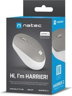 Produktbild Genesis Mouse Harrier 2 Wireless, White/Grey, Bluetooth (Kabellos)