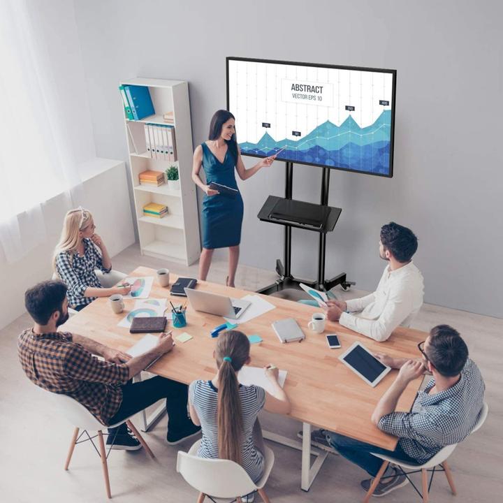 Produktbild Techly TV Trolley für LCD LED TV 37-70Zoll 93,98-177,8cm schwarz mit Ablage (Universal, 70", 50 kg)