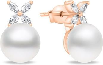 Produktbild Brilio Silver - Decent bronze earrings with pearls and zircons EA971R