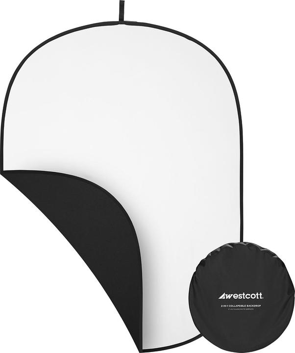 Image du produit Westcott 2-in-1 Black & White Screen (5' x 6.5') Collapsible Backdrop (152.40 cm, 195.60 cm)