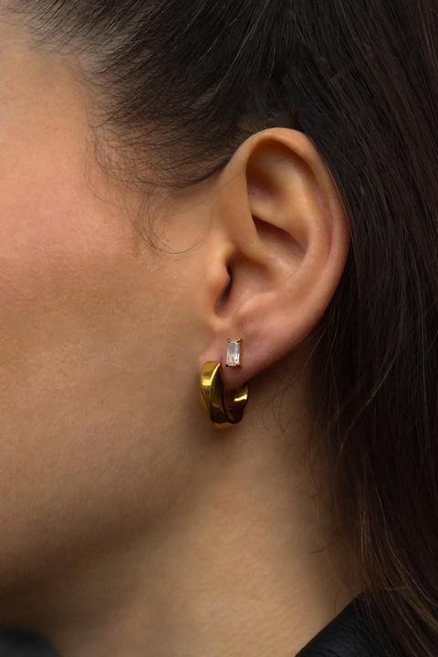 Image du produit Tara Style Celine Hoops - Creolen (waterproof) (Acier inoxydable 18k plaqué or, 100% résistant à l'eau)