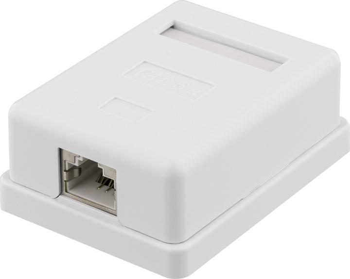 Productafbeelding Deltaco afscherming netwerk wandcontactdoos Oppervlakte FTP 1xRJ45 Cat6A wit