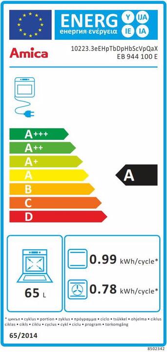 Etichetta energetica Amica EB 944 100 E