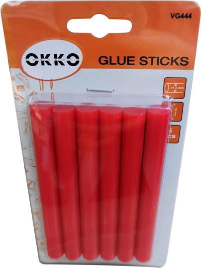 Actual product image Okko GLUE STICKS 6PCS SET.11.2X100MM.RED