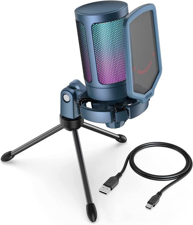 Immagine prodotto Fifine A6V USB RGB Gaming Mic blu