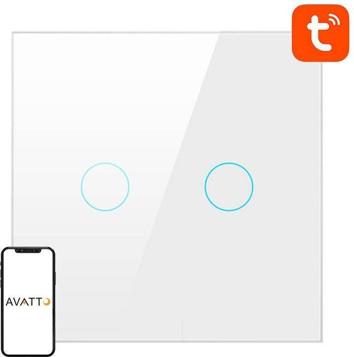 Avatto Smart Light Switch WiFi TS02-EU-W2 2 Way TUYA (white)