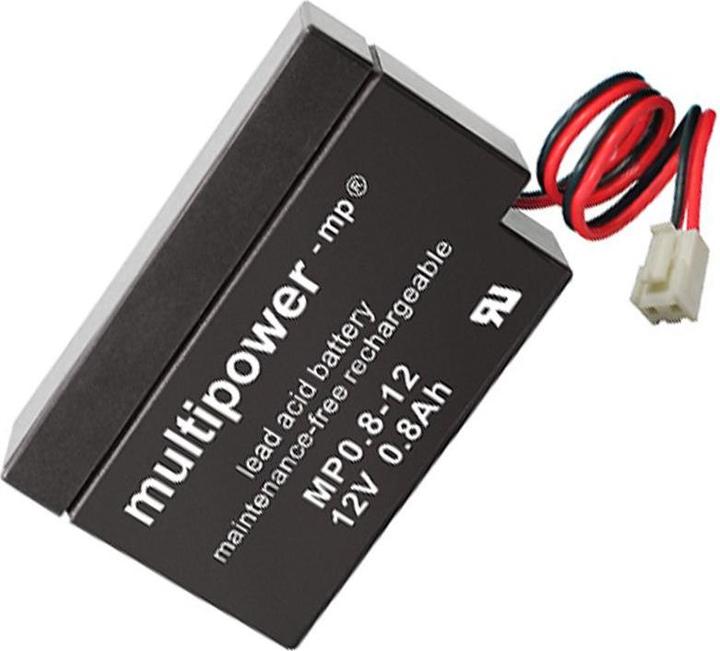 Image du produit Multipower MP0,8-12 Batterie au plomb rechargeable avec connecteur JST, MP0.8-12S (12V)