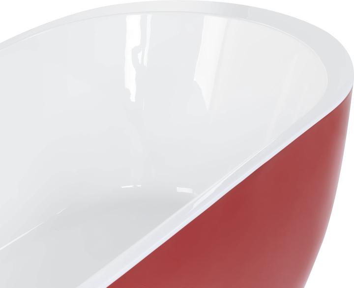 Produktbild Beliani Badewanne freistehend rot oval 160 x 75 cm NEVIS (203 l, 107 cm, 75 cm)