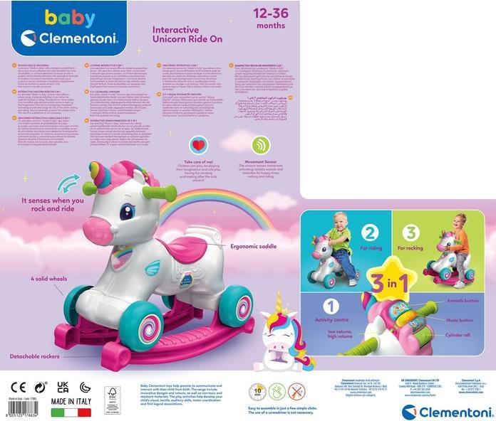 Actual product image Clementoni Interactive Unicorn Ride On