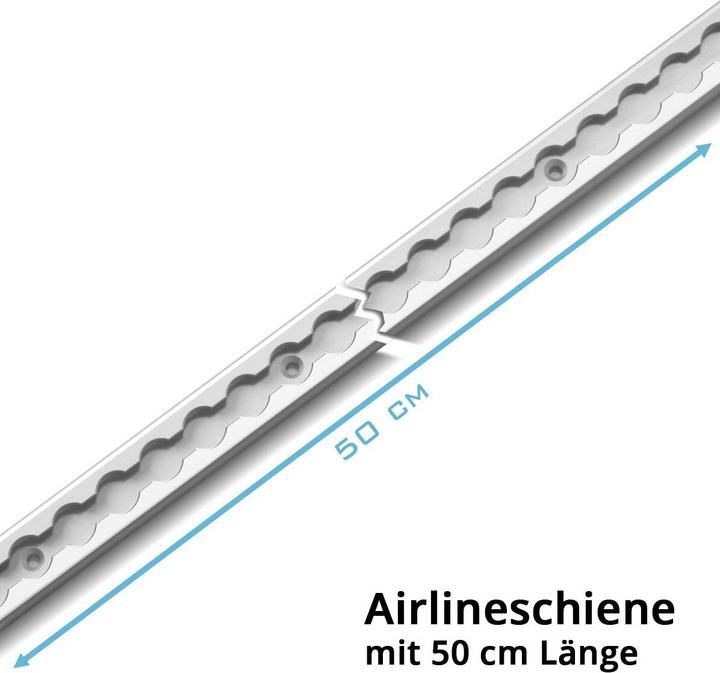 Image du produit Stahlwerk Jeu de 2 rails d'arrimage avec anneaux d'arrimage 50 cm Rails Airlin en aluminium