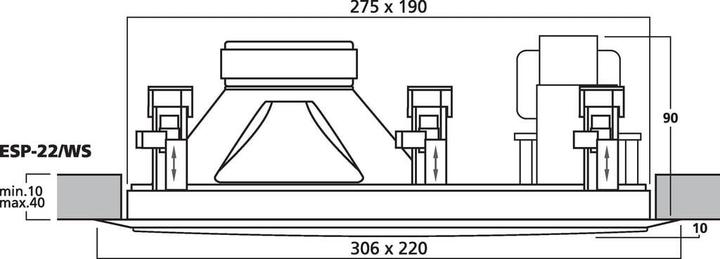 Produktbild Monacor ELA-Einbaulautsprecher ESP-22/ (1 Stk.)