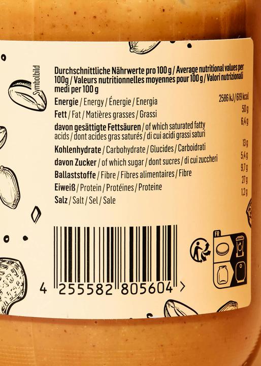 Nährwerte und Zutaten KoRo Erdnussmus aus gerösteten Erdnüssen mit Salz (3000 g)