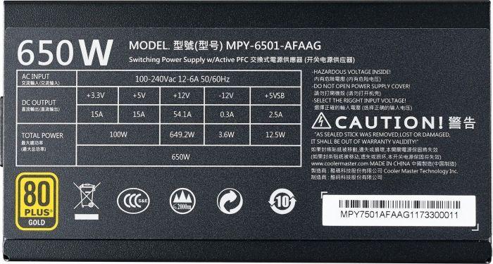 Produktbild Cooler Master MWE Reactor 650 (650 W)