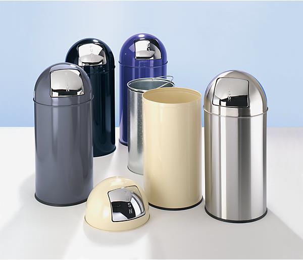Produktbild kaiserkraft Push-Abfallsammler BULLET PUSH, Stahlblech (40 l)