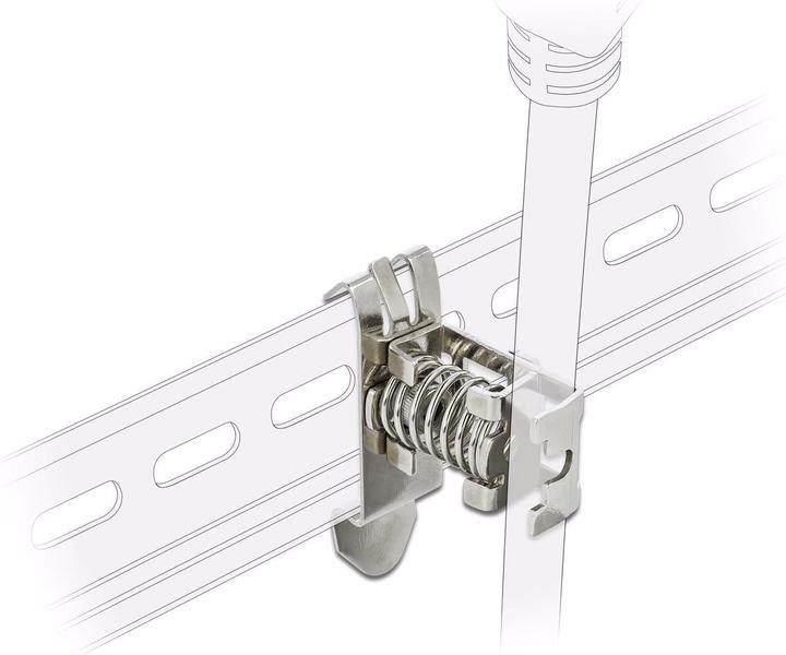 Actual product image Delock Shield clamp 10 - 20mm for top hat rail/DIN Rail