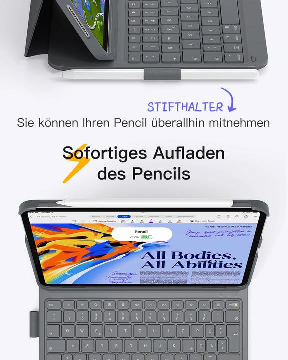 Actual product image Inateck Keyboard iPad 2007 gray (BK2007 gray) (DE, 3)