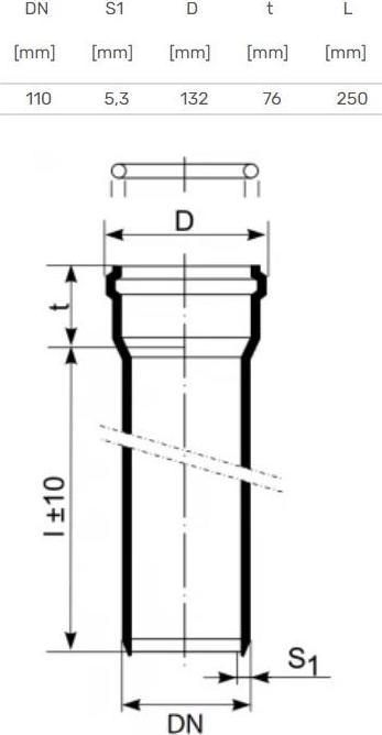 Produktbild Csdk SL Skolan Schallschutzrohr 110-250mm mit Muffe (Rohrverschraubung)