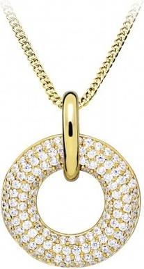Silver Cat Charming Gold Plated Cubic Zirconia Necklace SC497 (Chain. Pendant)