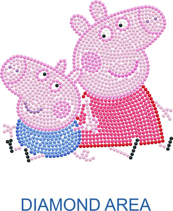 Productafbeelding Diamond Dotz DOTZIES® Original Diamond Painting Set Peppa Pig met 6 motieven: 2 plaatjes 15 x 15 cm, 2