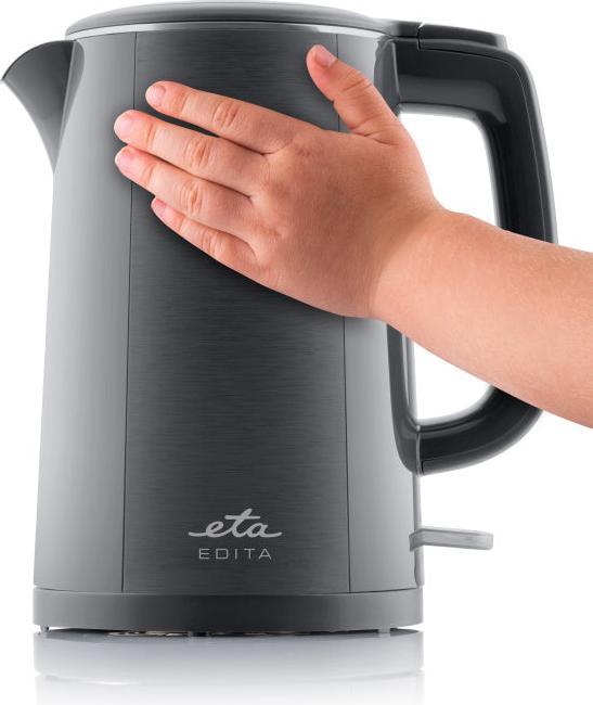 Actual product image ETA Kettle | 859590020 EDITA | Electric | 2200 W | 1.5 L | Stainless steel | 360° rotational base | Gray (1.50 l)