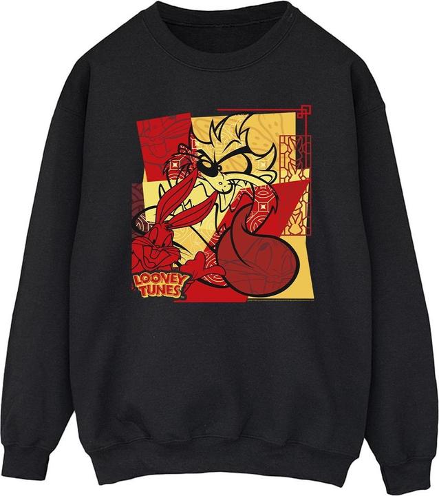 Actual product image Looney Tunes Mens Taz Bugs Rabbit New Year Sweatshirt (XL)