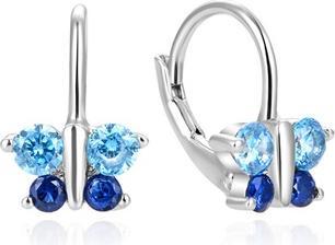 Beneto Playful girl earrings with zircons Butterflies AGUC632DL for kids