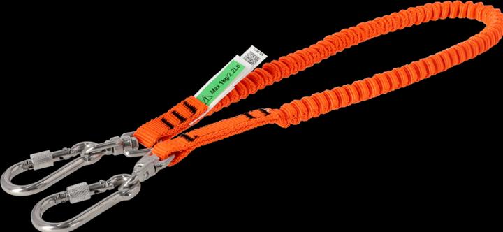 Actual product image Irimo Bright orange safety line with swivelling carabiner 1 kg 0.6 m