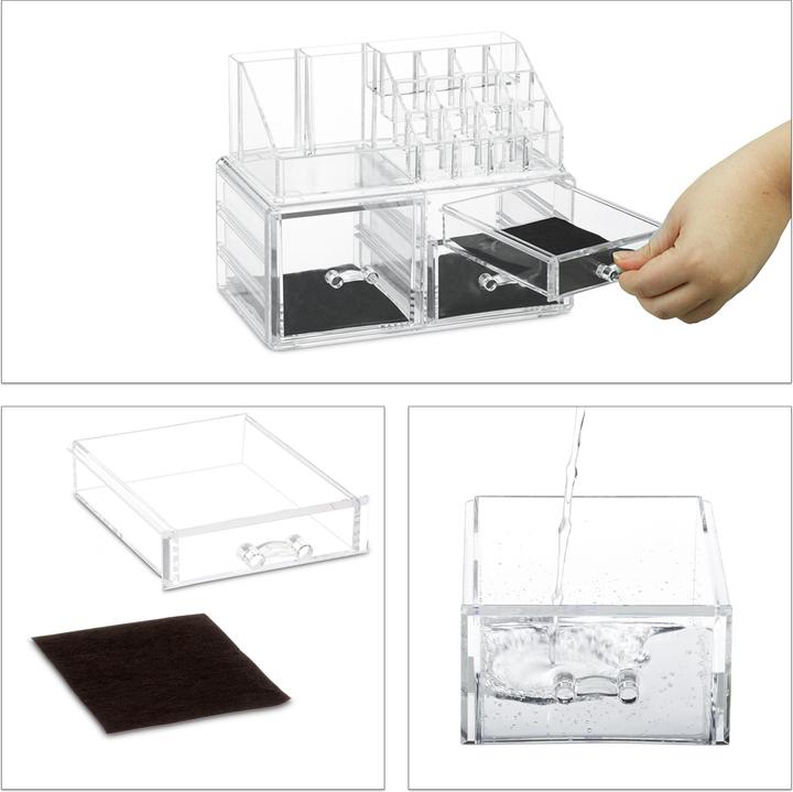 Actual product image Relaxdays Makeup Organiser with 3 Drawers