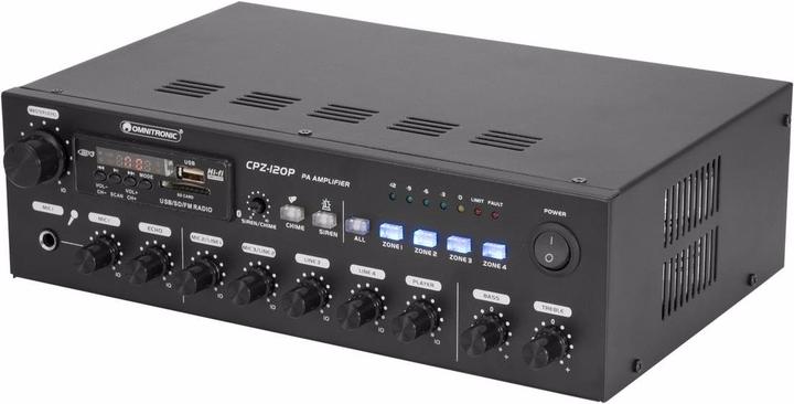 Actual product image Omnitronic CPZ-120P ELA ELA amplifier 120 W 4-channel 4 zones (Amplifier)